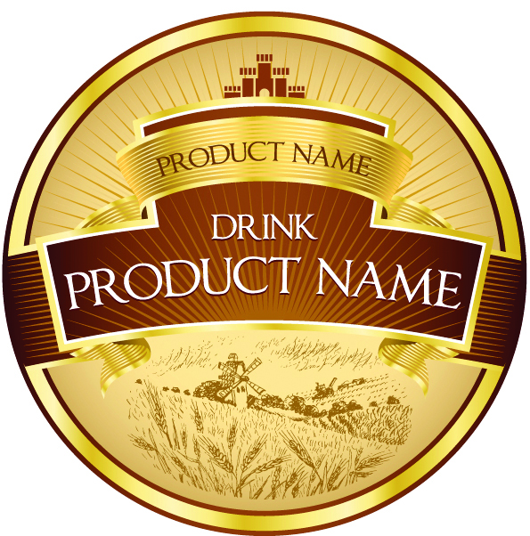 free vector Product label design 01 vector